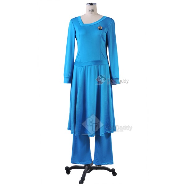 Star Trek TNG the Next Generation Deanna Troi Blue Dress  Costume