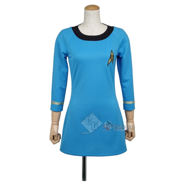 Star Trek The Original Series Female Duty TOS Blue Dress Cosplay Costume