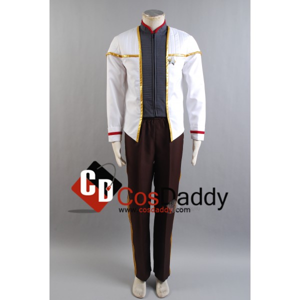 Star Trek TNG Insurrection Nemesis White-Gold Mess Dress Uniform Cosplay Costume