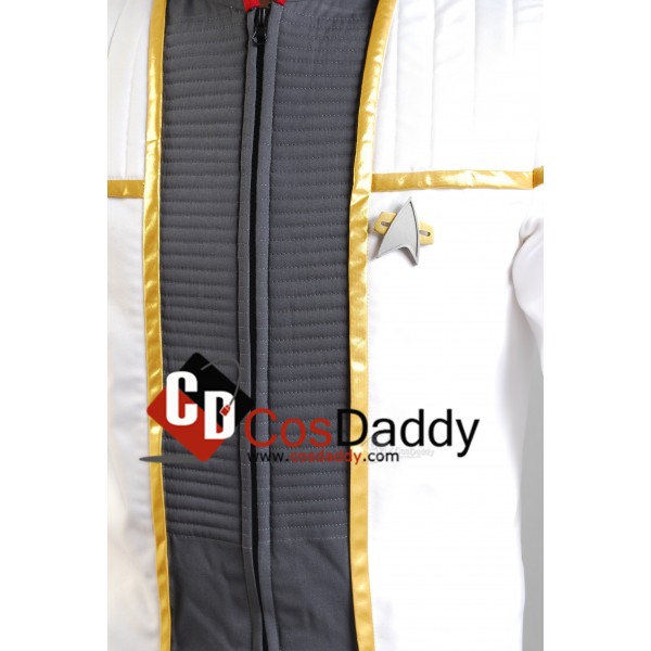 Star Trek TNG Insurrection Nemesis White-Gold Mess Dress Uniform Cosplay Costume
