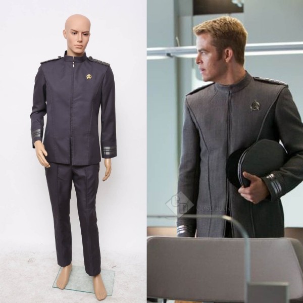 Star Trek Into Darkness Captain Kirk Spock Grey Uniform Cosplay Costume