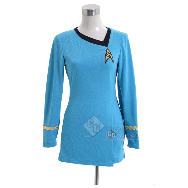 Star Trek The Original Series Female Duty Uniform Blue Dress Cosplay Costume