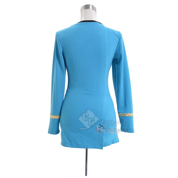 Star Trek The Original Series Female Duty Uniform Blue Dress Cosplay Costume