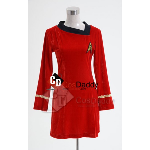 Star Trek TOS The Original  Duty Uniform Red Velvet Dress