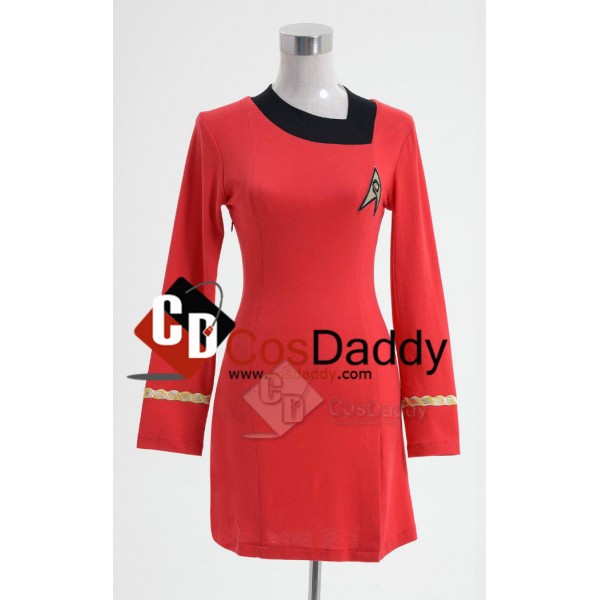 Star Trek The Original Series Female Duty Uniform Red Dress Cosplay Costume