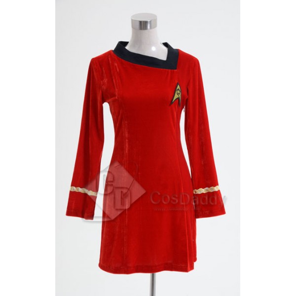 Star Trek TOS The Original  Duty Uniform Red Velvet Dress