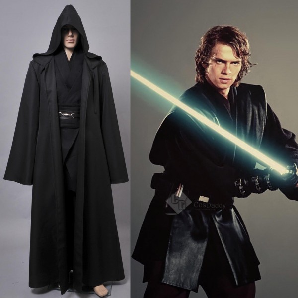 Star Wars Anakin Jedi Tunic Black Cosplay Costume