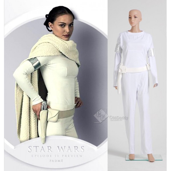 Star Wars Padme White Shirt Pants Cosplay Costume