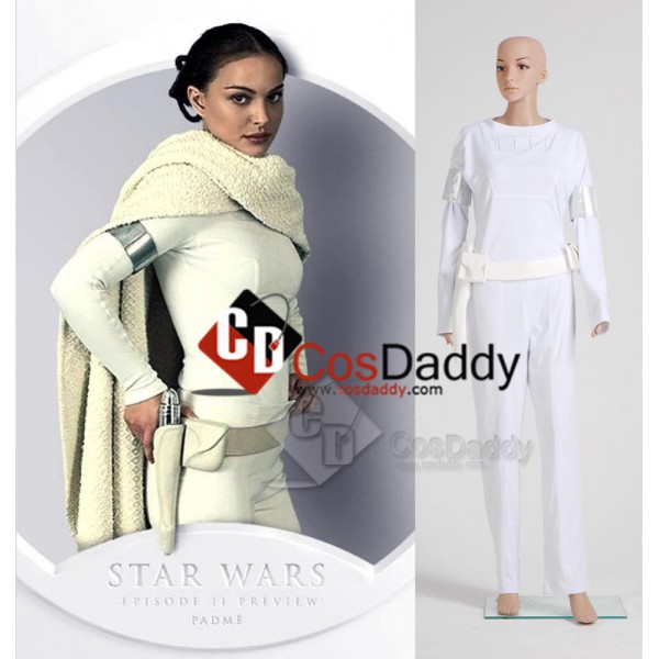 Star Wars Padme White Shirt Pants Cosplay Costume