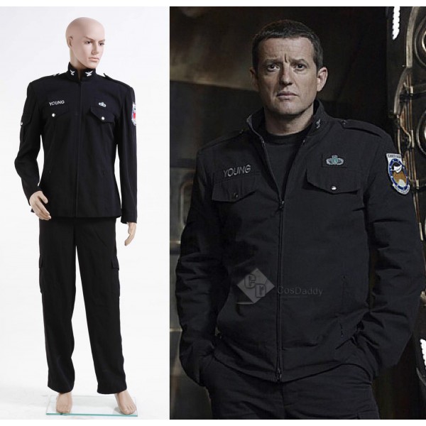Stargate Universe SGU Black Uniform Jacket Pants Cosplay Costume 