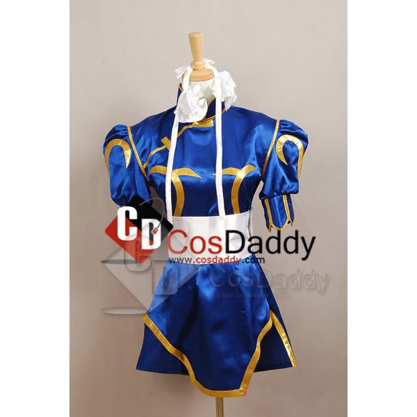 Street Fighter Chun Li Halloween Blue Dress Cospla...