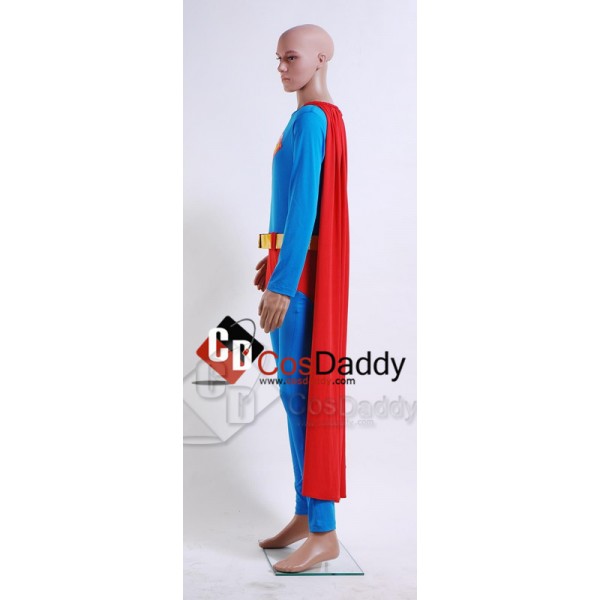 Superman Christopher Reeve Jumpsuit Cosplay Costume 