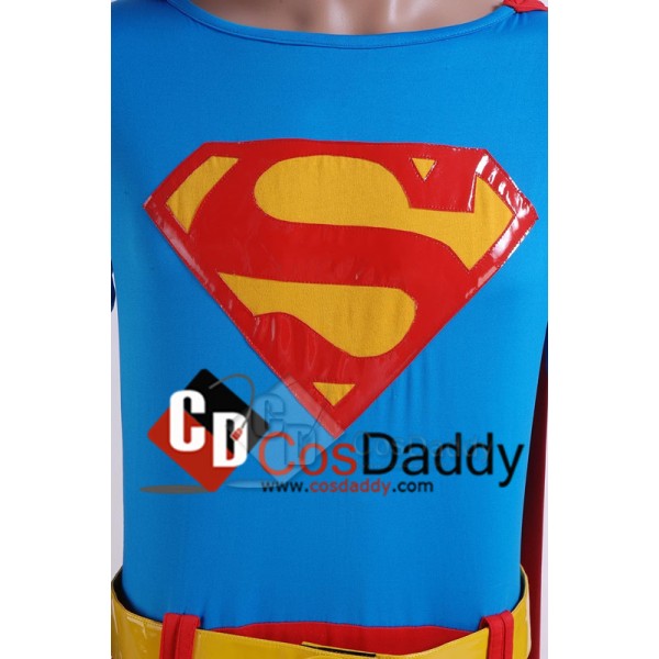 Superman Christopher Reeve Jumpsuit Cosplay Costume 