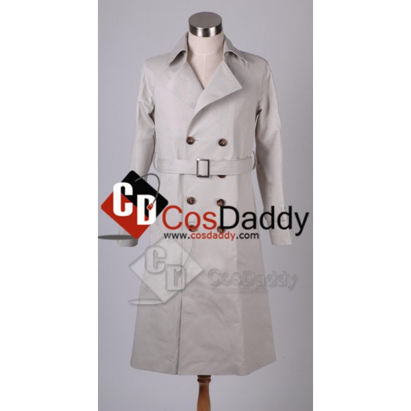 Supernatural Castiel Twill Trench Coat Cosplay Cos...