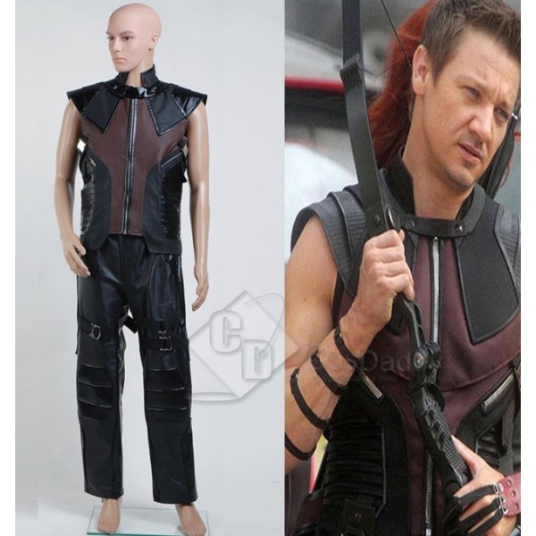 The Avengers Clint Barton Hawkeye Vest Pants Set Cosplay Costume  