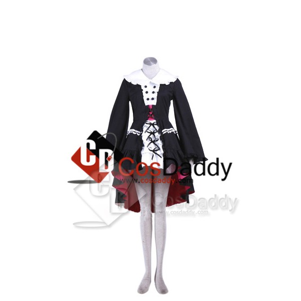 The Melancholy of Haruhi Suzumiya Nagato Yuki Black Maid Lolita Cosplay Costume 
