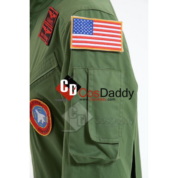 Top Gun Maverick Pete Mitchell Flight Suit Mens Jumpsuit Cosplay Costume 