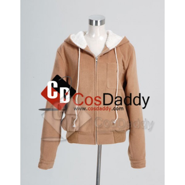 Twilight Bella Swan Split Sherpa Hoodie Wool Jacket Coat Cosplay Costume