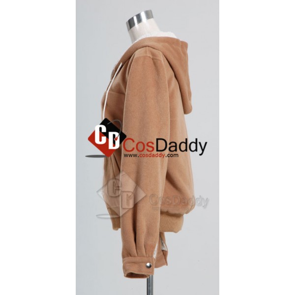 Twilight Bella Swan Split Sherpa Hoodie Wool Jacket Coat Cosplay Costume