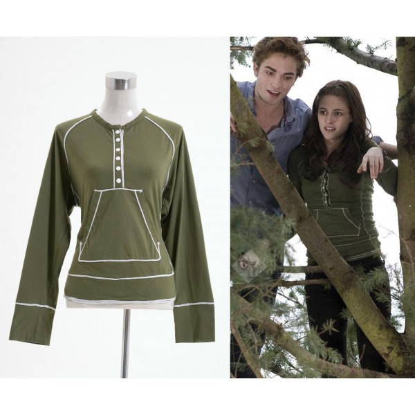 Twilight Bella Swan Vert kangourou Henley Shirt Cosplay Costume