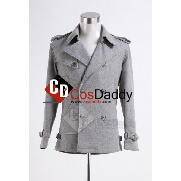 Twilight Edward Cullen Grey Pea Coat Cosplay Costu...