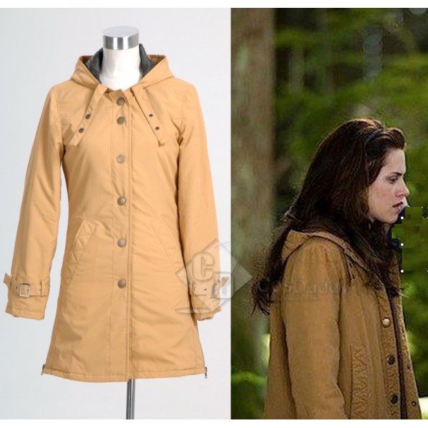 Twilight New Moon Bella Tan Long Coat Jacket Cosplay Costume