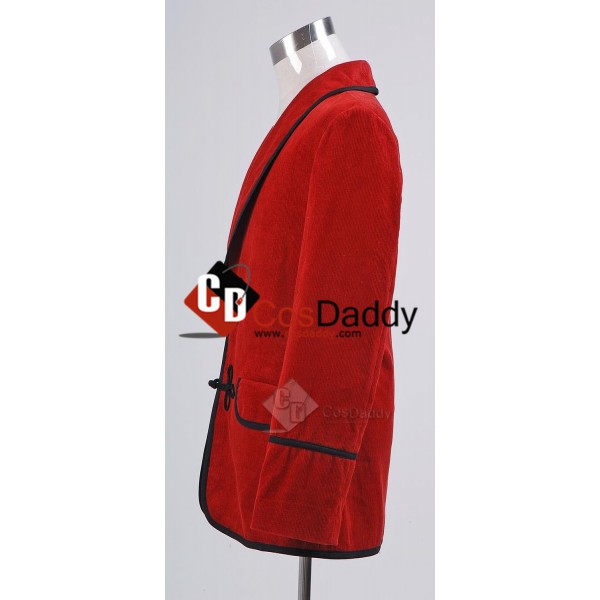Doctor Who Third 3rd Doctor Red Corduroy Jacket Cosplay Costume