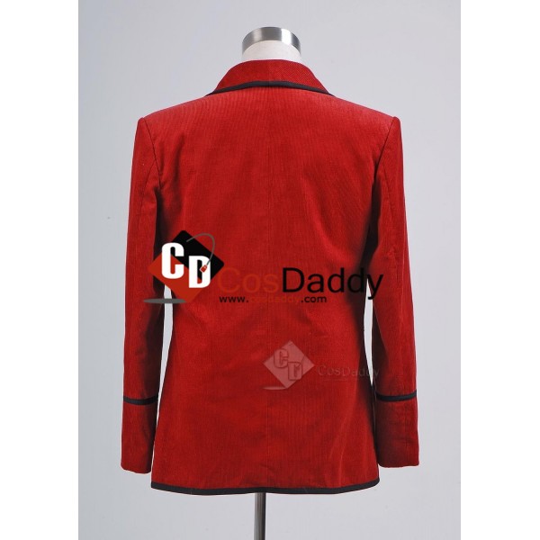 Doctor Who Third 3rd Doctor Red Corduroy Jacket Cosplay Costume