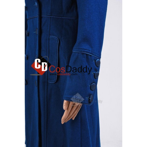  Doctor Who Eleventh 11th Doctor  Amy Pond Teal Wool Trench Coat Cosplay Costume