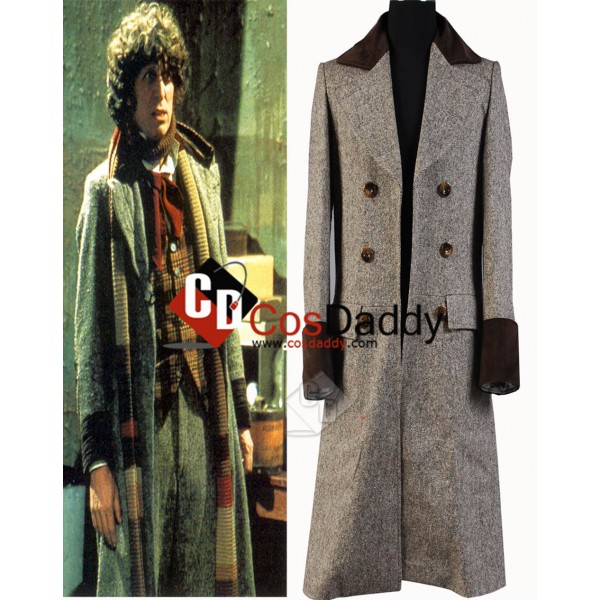 Doctor Who Fourth 4th Doctor Wenge Brown Long Trench Coat Cosplay Costume