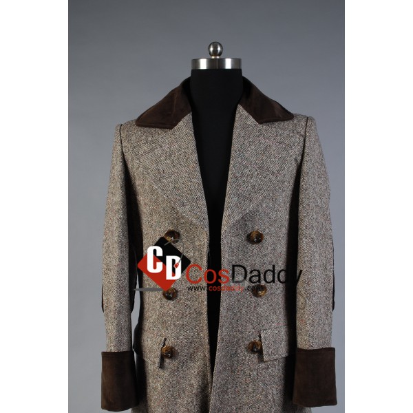 Doctor Who Fourth 4th Doctor Wenge Brown Long Trench Coat Cosplay Costume