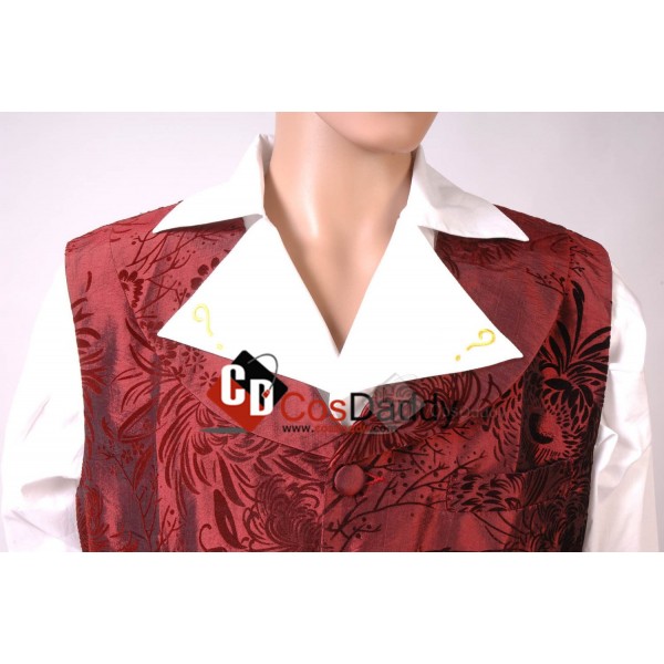 Doctor Who fourth 4th Doctor  Dark Red Vest Pants Shirt Set Cosplay Costume