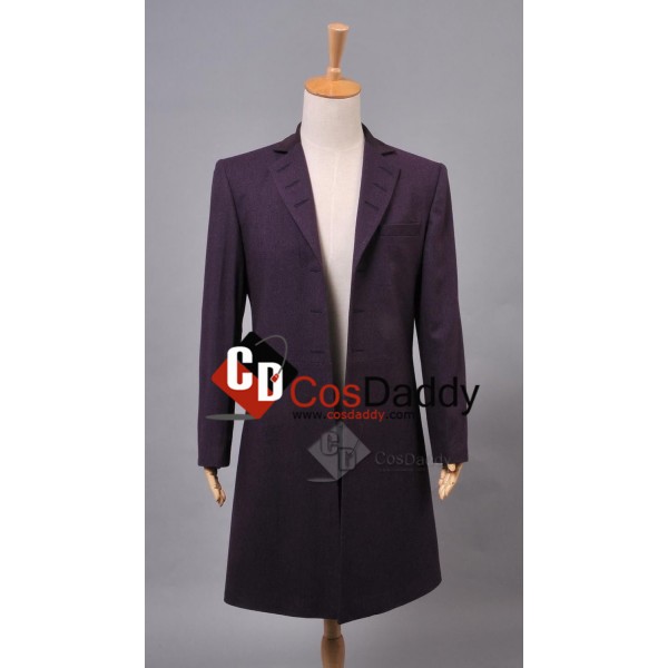 Doctor Who Eleventh 11th Doctor Buttonless Purple Wool Frock Coat Costume