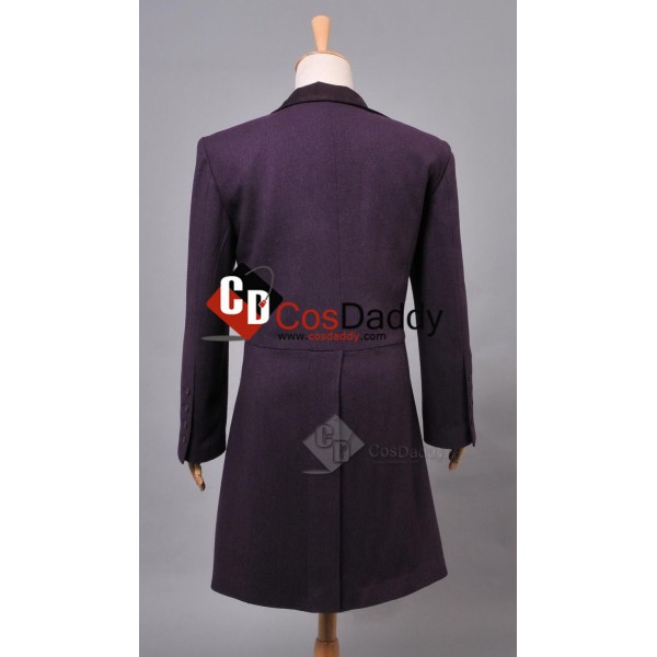 Doctor Who Eleventh 11th Doctor Buttonless Purple Wool Frock Coat Costume