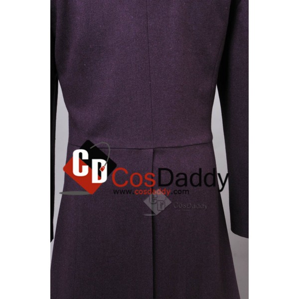 Doctor Who Eleventh 11th Doctor Buttonless Purple Wool Frock Coat Costume