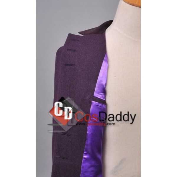 Doctor Who Eleventh 11th Doctor Buttonless Purple Wool Frock Coat Costume