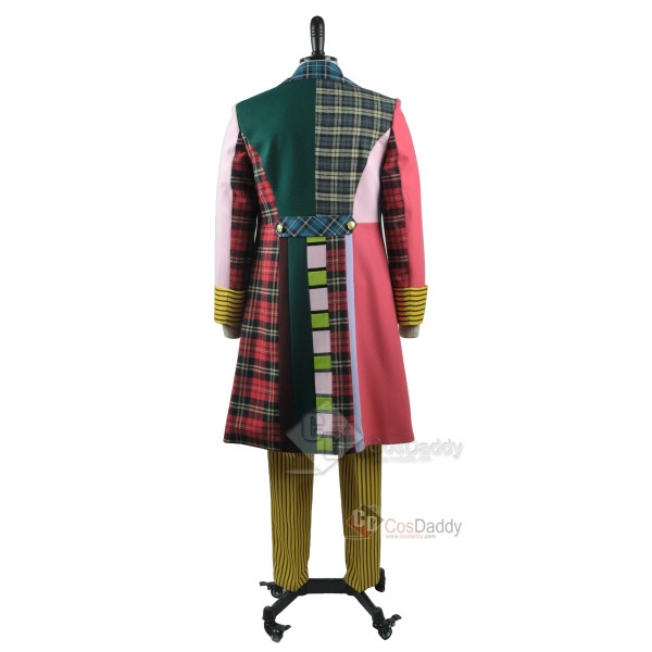 Doctor Who sixth 6th Doctor Colorful Lattice Jacket Coat Suit Cosplay Costume 