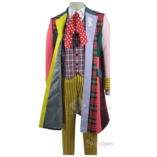 Doctor Who sixth 6th Doctor Colorful Lattice Jacket Coat Suit Cosplay Costume 