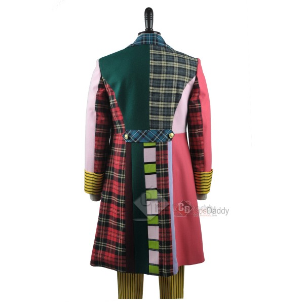 Doctor Who sixth 6th Doctor Colorful Lattice Jacket Coat Suit Cosplay Costume 