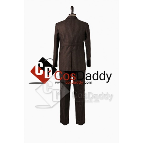 Doctor Who Ten 10th Doctor Brown Pinstripe Wool Suit Costume
