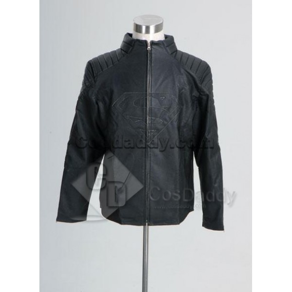 Smallville Clark Kent Black Leather Jacket Cosplay...