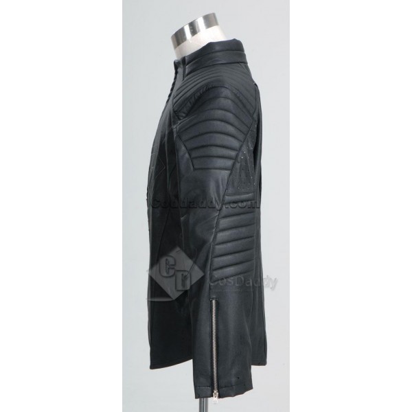 Smallville Clark Kent Black Leather Jacket Cosplay Costume 