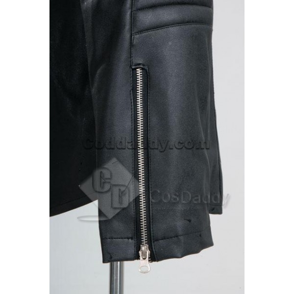 Smallville Clark Kent Black Leather Jacket Cosplay Costume 