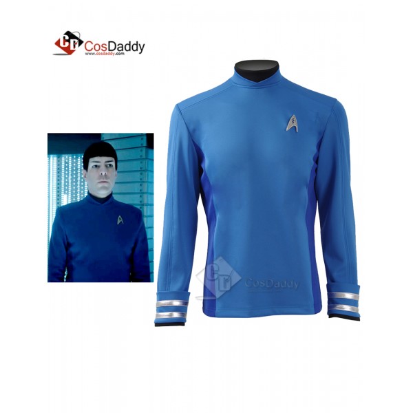 Star Trek Beyond Spock Cosplay Costumes Blue Shirt badge Jacket Tops New 2016 Halloween Officer Uniforms