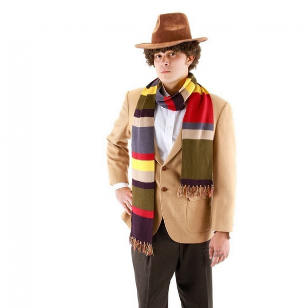 Fourth 4th Doctor Dark Red Long Trench Wool Coat Cosplay Costume