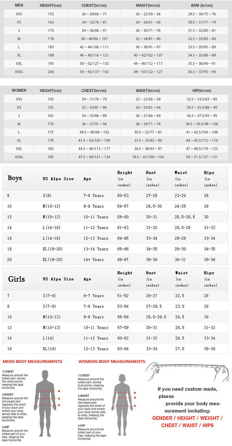 Cosdaddy Size Chart